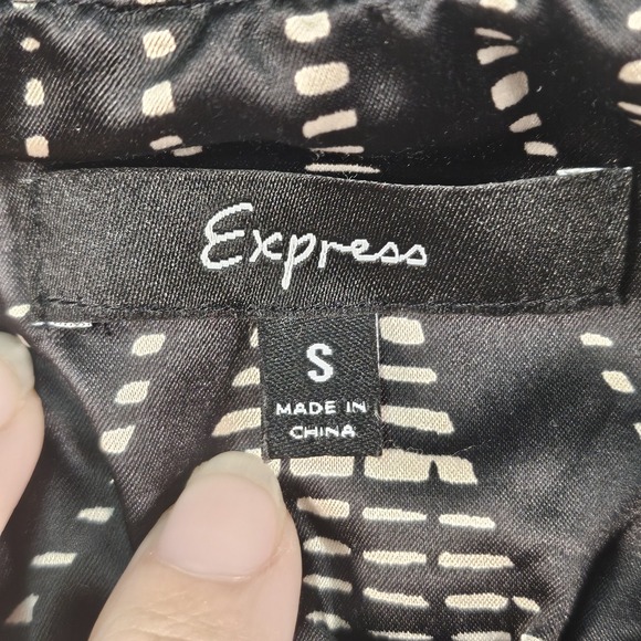 Vtg Express Babydoll Top Junior S Geometric Sequin Satin Y2K Dark Romantic Fairy - Picture 3 of 12